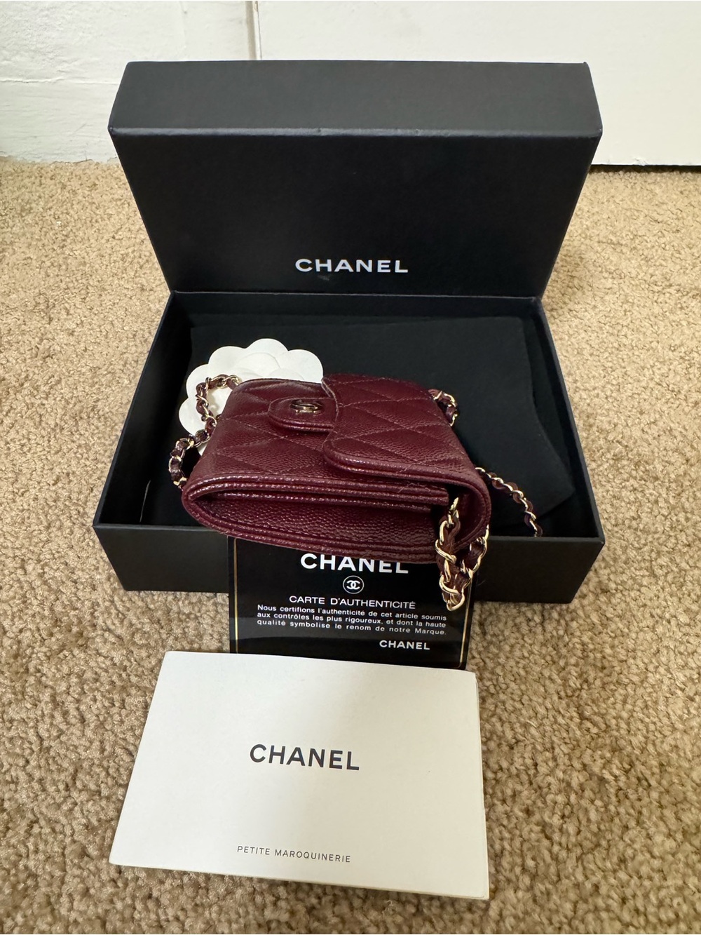 CHANEL Quilted Mini Flap Bag in Wine with Gold Hardware - Picture 3 of 6